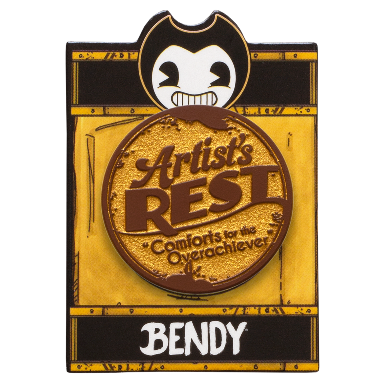 Bendy Artist's Rest Badge Molded Pin