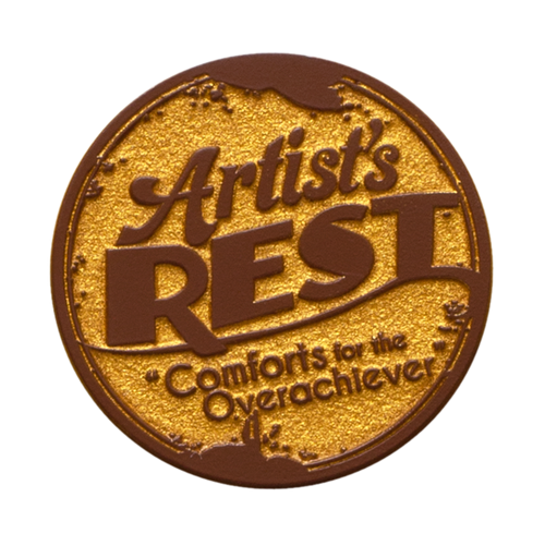 Bendy Artist's Rest Badge Molded Pin